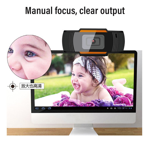 Webcams Focando Usb 2.0 Câmera Microfone Desktop Pc Áudio
