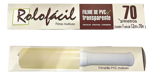 Rolo De Filme Pvc Multiuso Transparente 70 Metros