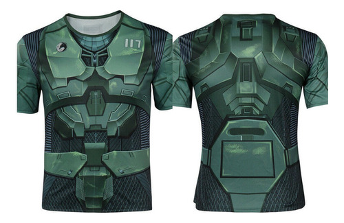 Halo 1 Master Chief John 117 - Camiseta Corta Para Disfraz D