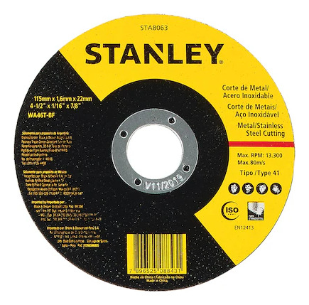 Disco De Corte Stanley Ultrafino De 4 1/2 Metal Inox Pack 2