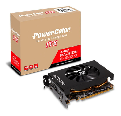Imagem 1 de 1 de Placa De Vídeo Powercolor Rx 6500 Xt Rx6500xt 4 Gb