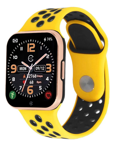 Relógio Smartwatch Cmahpion Mod Ch50033u Com Duas Pulseiras Caixa Preto Pulseira Preto Bisel Dourado Desenho Da Pulseira Mesh
