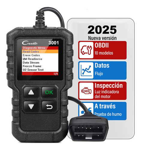 Creader 3001 Escaner Automotriz Obd2 Para Multimarca Motor