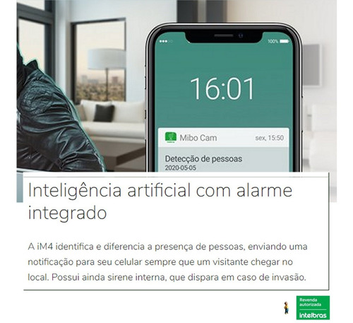 Imagem 2 de 6 de Im4 Câmera Interna Inteligente Wi-fi Full Hd 360° Intelbras