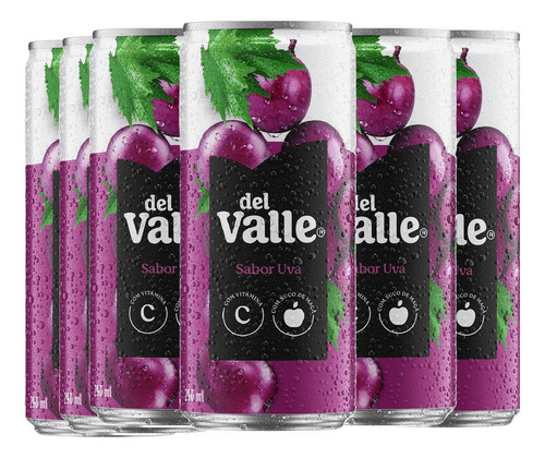 Pack Com 6x Sucos Del Valle Uva 290ml
