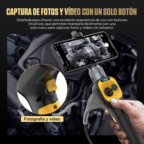 Cámara Endoscopio Automotriz 6.2mm 1080p 4 Direcciones 6 Led