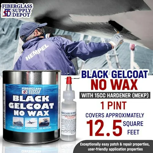 Gelcoat Negro Sin Cera Pintura Con Catalizador 15cc - Fiberg