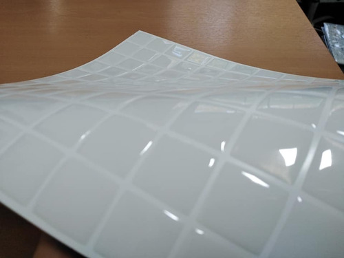 Azulejo Vinil Adhesivo Venecitas 3d Blanco -25.5x25.5 Cm