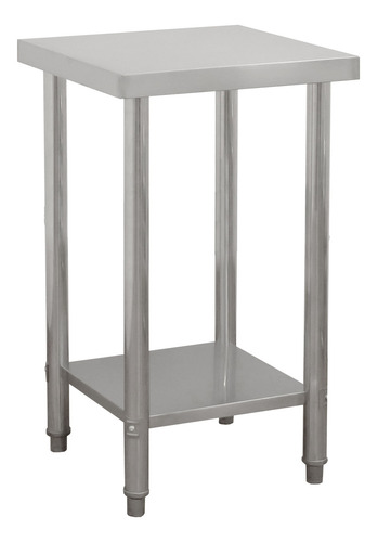 Mesa En Isla Acero Inox 60x60x85 (mindejal) Color Gris
