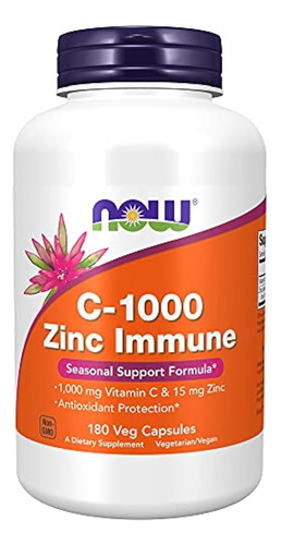 Suplementos Now, C-1000 & Zinc Immune, Seasonal Support Form