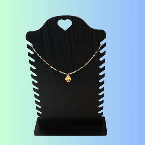 Colar Com Medalha Eucaristia Em Dourado Caixa Veludo Cor Azul