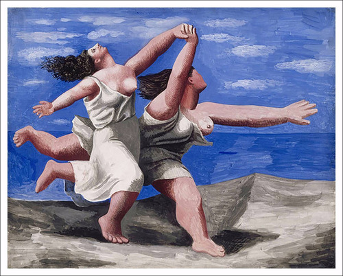 Lienzo, Picasso,dos Mujeres Corriendo En La Playa, 20x25cm