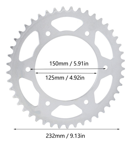 Cadena Trasera 520 45t For Motocicleta, Resistente Al Desga