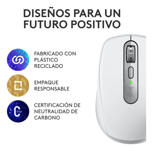 Mouse Inalámbrico Compacto Logitech Mx Anywhere 3s Blanco