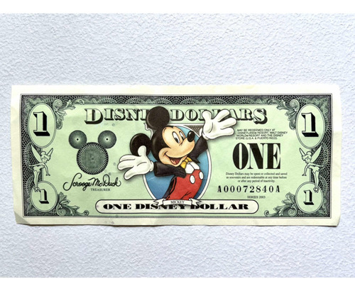 Billete Original No Circulado One Disney Dollar 2003 C/sobre