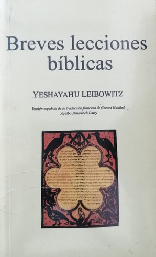 Breves Lecciones Biblicas Yeshayahu Leibowitz