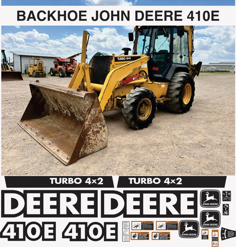 Kit Calcomanías Retro Excavadora John Deere 410e