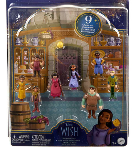 Disney Wish - Pack De Los Adolescentes - 9 Figuras - Mattel