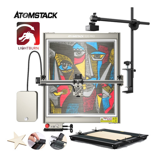 Atomstack S20 Pro 20w Grabador Láser + Cámara,software,panel