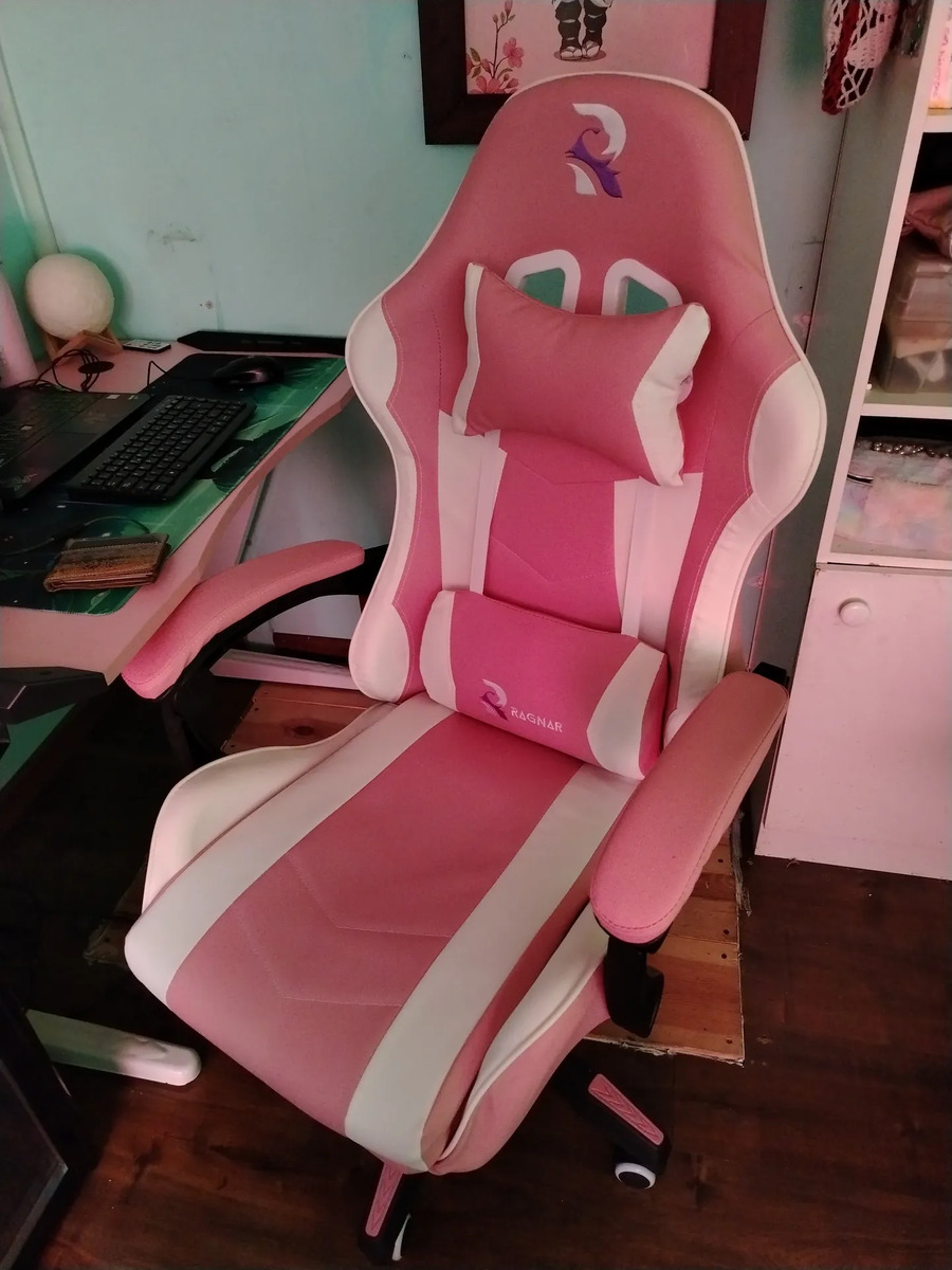 Foto real de Silla Gamer Rosa De Escritorio Marca Ragnar® Odín Xz-1000