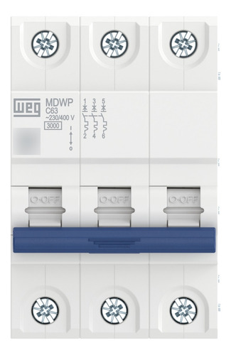 Disyuntor Weg tripolar Curve C de 10 A, MDWP-c10-3, 5 kW