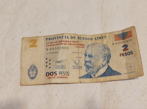 Billete Patacon - 2 Pesos
