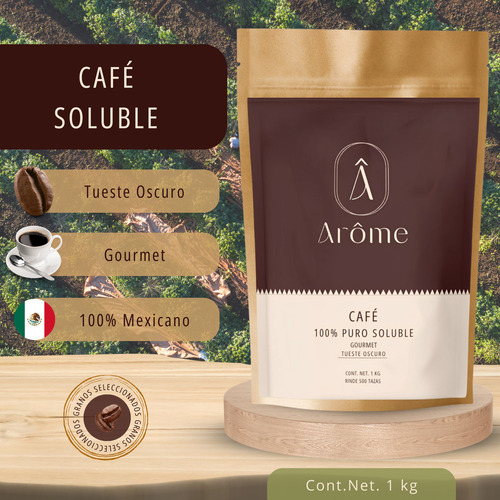 Café Soluble Gourmet Arome 100% Puro Tueste Oscuro 1 Kg
