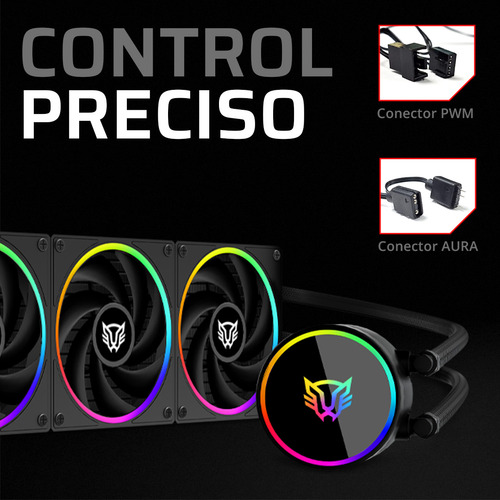 Enfriamiento Liquido 360 Hydrox Pro V2 Hx36 Rgb Tdp 300 W Led Blanco