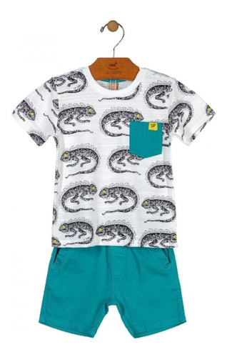 Conjunto Camiseta E Bermuda Lagarto Sarja