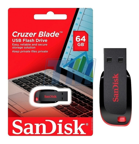 Pendrive Sandisk 64gb Cruzer Blade En Blister 64 Gb Original
