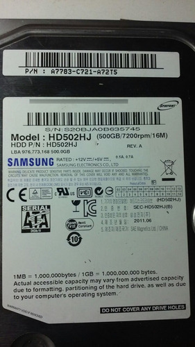 Placa Logica Samsung Hdd/pn Hd502hj 500 Gb 3,5 Date 2011_06