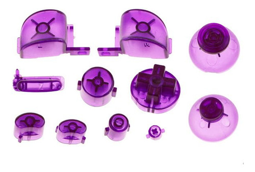 Set Botones Color Morado Transparente Para Gamecube
