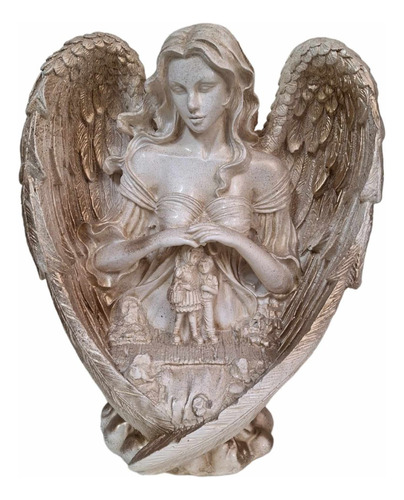 Figura Angel De La Guarda Hermosa Decoración 30 Cm Yeso 