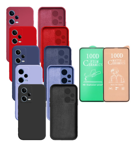 Funda Estuche Y Vidrio Temp Para Xiaomi Redmi Note 12 Pro+