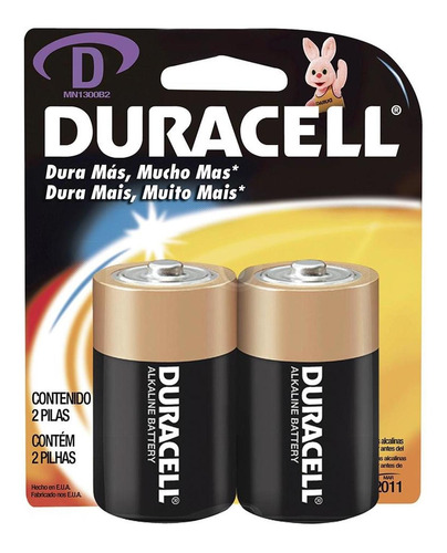 Pila Alcalina Marca Duracell® D Con 2 Piezas Surtek Mn1300