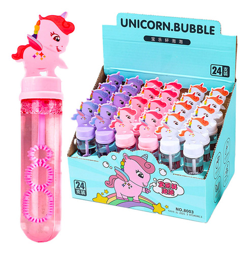 Burbujas Burbujeros Unicornio Para Niñas 100 Ml 24 Piezas Color Mixto Al Azar