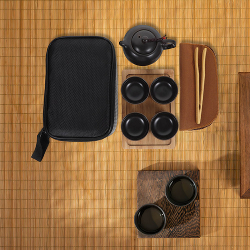 1 Juego De Tetera China Y Tazas De Té Con Bandeja Travel Cer