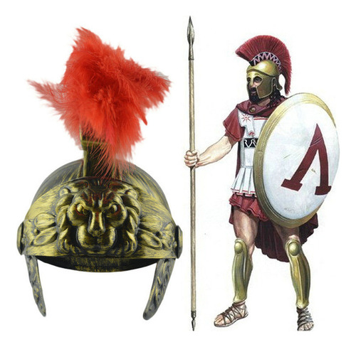 Accesorio Para Disfraz De Cosplay Casco Romano Dorado De Gu