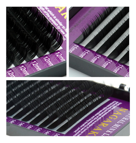 Cìlios Nagaraku Premium Fio A Fio E Volume Russo Curvatura D Espessura 0.03 Mm