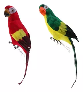 2x Grande Espuma Parrot Pássaros Estátua Jardim Árvore