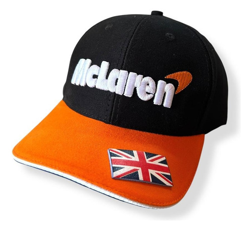 Boné Mclaren Aba Curva Fórmula 1 Gp Norris Piastri Preto Aba Laranja Un