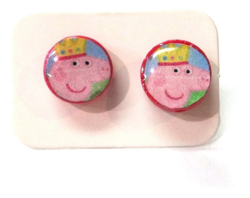 4 Zarcillos Cerda La Peppa Peppa Pig Cotillon Infantil