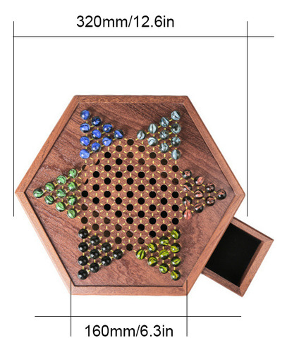 Juego De Damas Chinas De Madera Con Cajón De Almacenamiento
