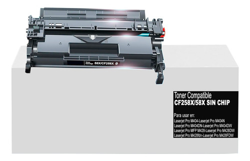 Toner Genérico Cf258x Sin Chip Para Impresora Pro M428fdw