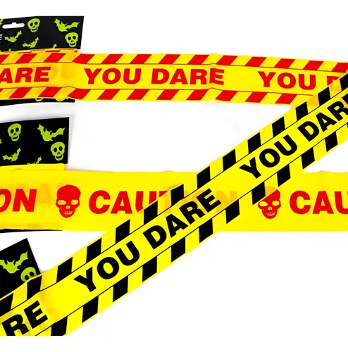 3pack Cinta Decoracion Halloween Precaución Amarillo C/ Rojo