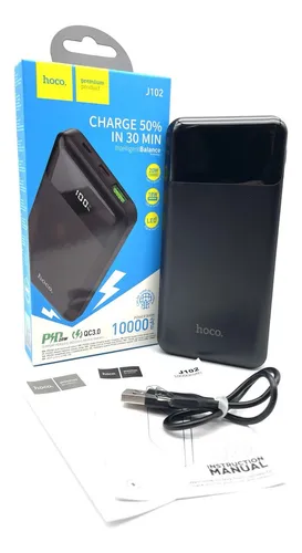 Power Bank Portátil Carga Rapida 10000mah Compacto Negro