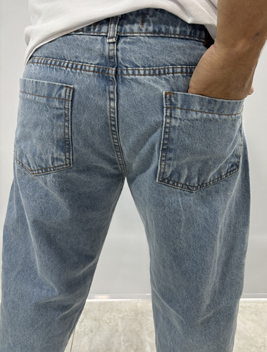 Pantalón Jean Mom Rígido Para Hombre - Sc Indumentaria