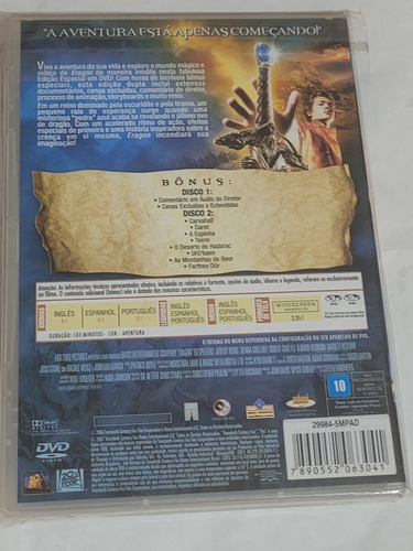 Dvd Filme Eragon 2006 - Edição Especial Dvd Duplo (Usado)
