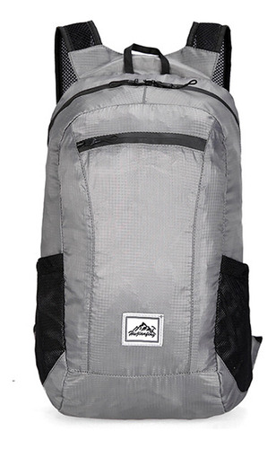 Mochila Plegable Portátil Ligera Mochila Impermeable Color Gris