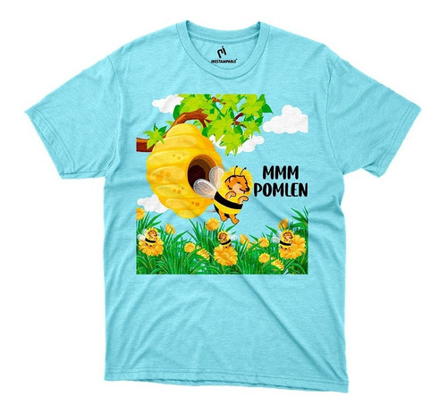 Playera Cheems Abeja Ambeja Pomlen Color Azul Inestampable